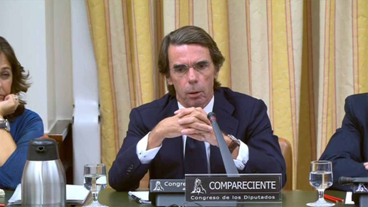 José María Aznar responde a Rafael Simancas en la Comisión de Investigación de la financiación ilegal del PP