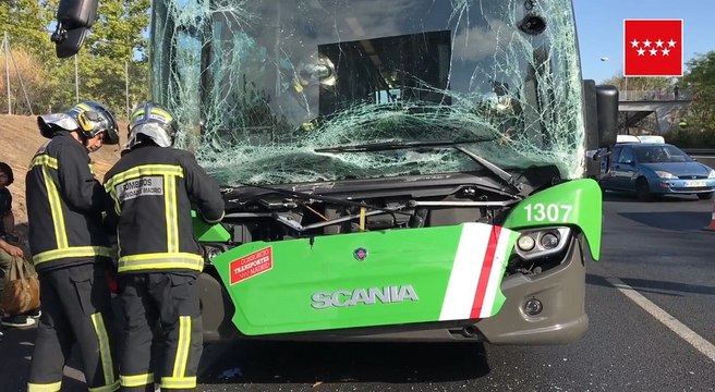 Accidente en cadena en la carretera de Toledo a la altura de Getafe