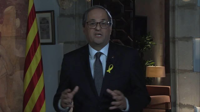 Torra pide en su mensaje institucional un combate democrático hasta la república