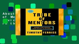 About For Books  Tribe of Mentors: Short Life Advice from the Best in the World  Review