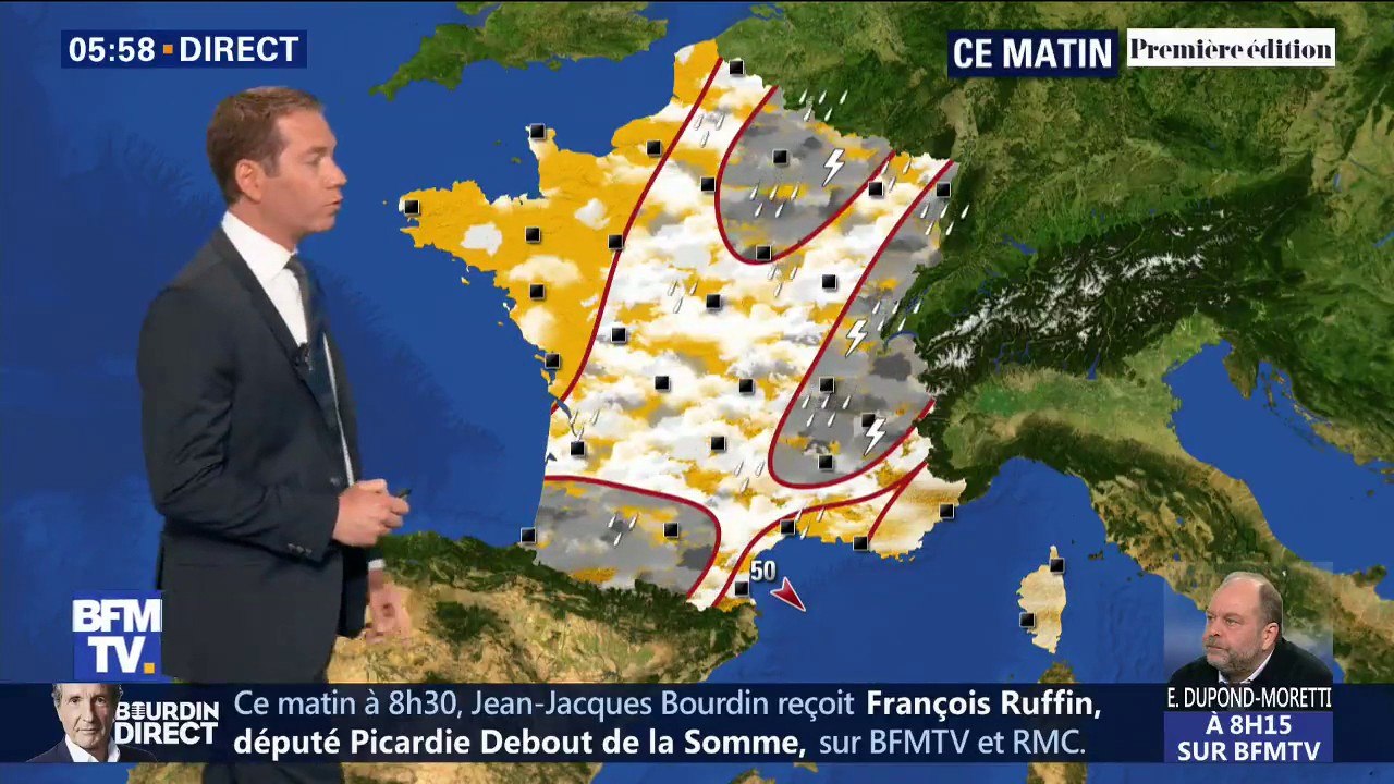 La pluie continue de traverser l'Hexagone aujourd'hui et s'accompagne de quelques averses orageuses