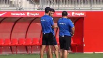 Reina la seriedad en el entrenamiento del Sevilla tras la derrota ante el Betis