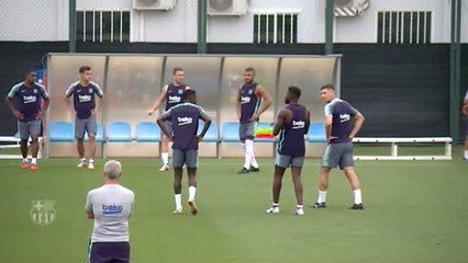 El Barça prepara el encuentro contra el Huesca
