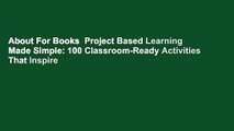 About For Books  Project Based Learning Made Simple: 100 Classroom-Ready Activities That Inspire
