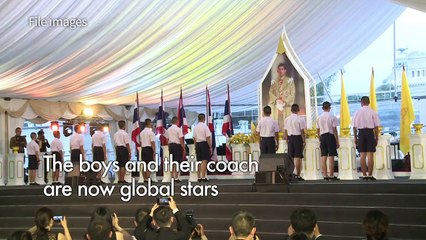 Thai cave boys plays for coach's newly-minted football team