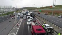 TEM'de zincirleme kaza trafik durdu