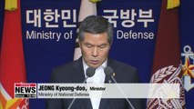 Defense chief apologizes for mishandling of N. Korean fishing boat incident