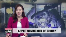 Apple considers moving 15 to 30% of production capacity from China