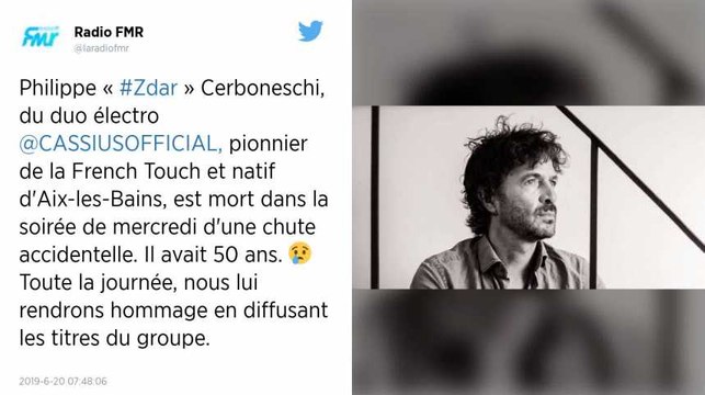 Philippe « Zdar », membre du duo électro Cassius est mort