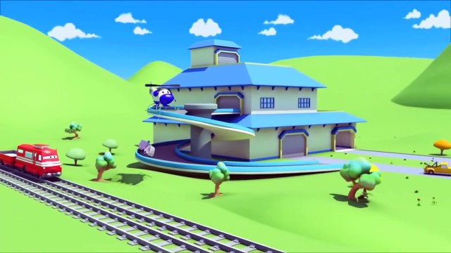 Troy le Train et l'Hélicoptère à Car City | Dessin animés pour enfants