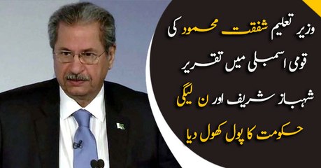 Minister of education Shafqat Mehmood's speech in NA
