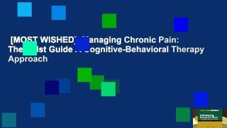 [MOST WISHED]  Managing Chronic Pain: Therapist Guide A Cognitive-Behavioral Therapy Approach