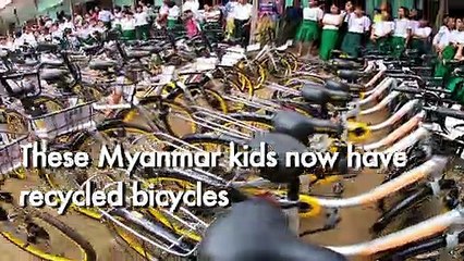 Ride on time: Recycled bikes get Myanmar kids to school