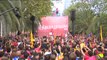 El himno de España rompe el minuto de silencio de una manifestación independentista