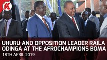 President Uhuru and Opposition Leader Raila Odinga at the AfroChampions Boma forum