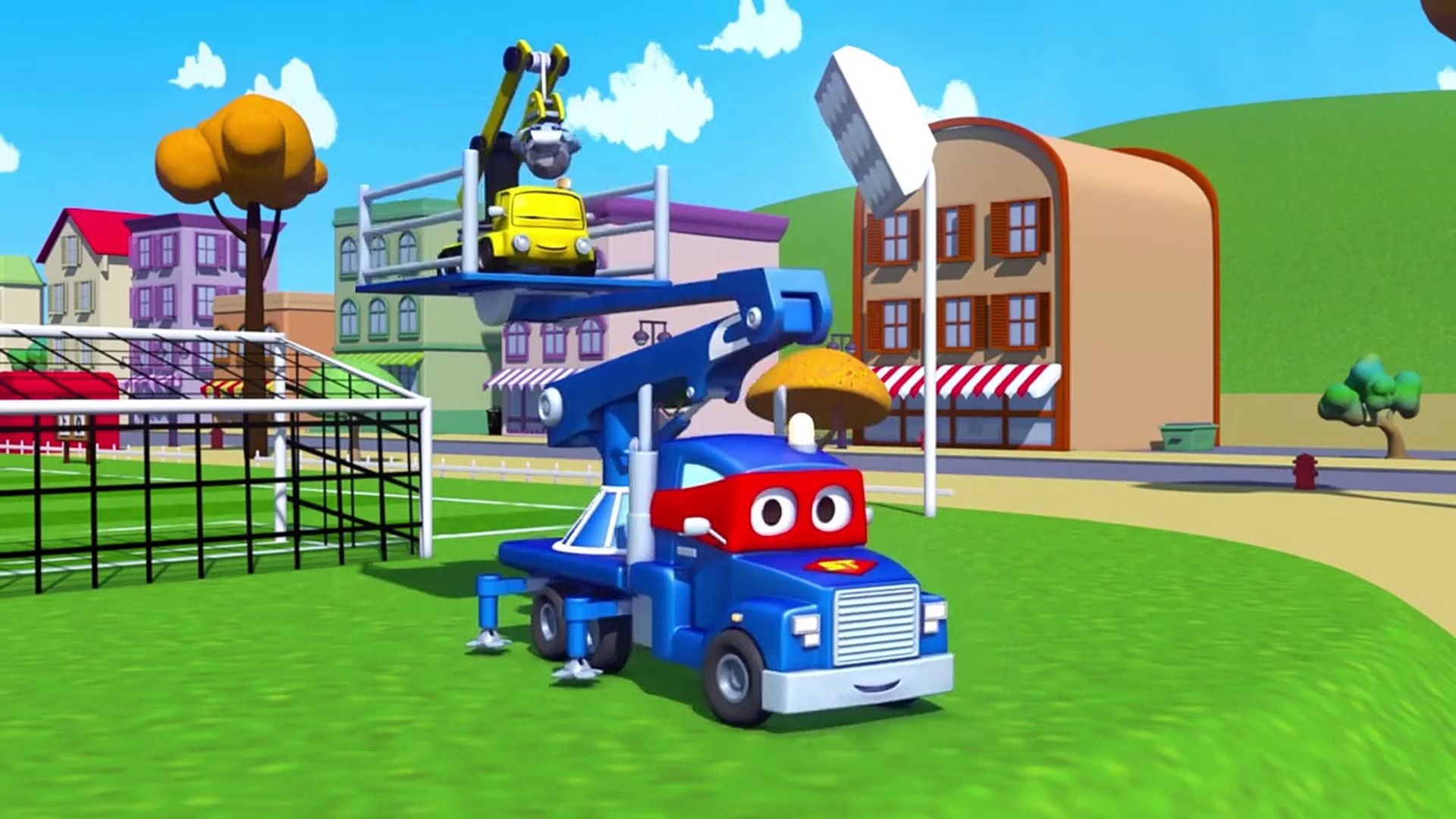 SUPER TRUCK EXCAVATOR - Carl the Super Truck becomes an Excavator to save  Car City Children Cartoon 