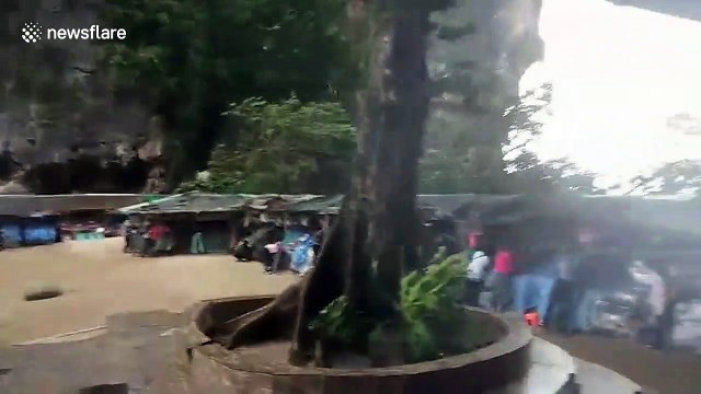 'James Bond' island battered by storm in southern Thailand