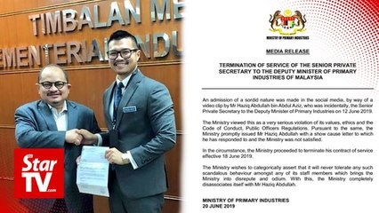 Haziq sacked from ministry over ‘sordid’ confession