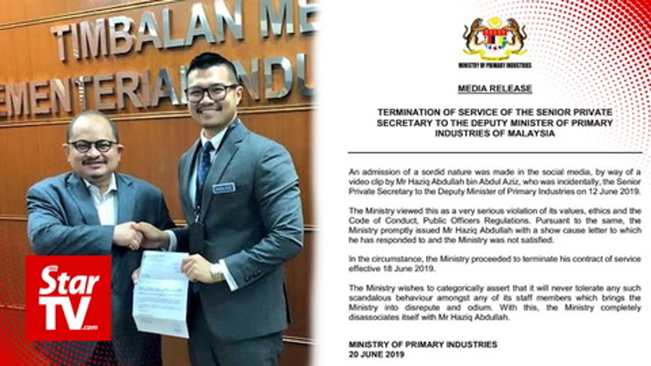 Haziq sacked from ministry over ‘sordid’ confession