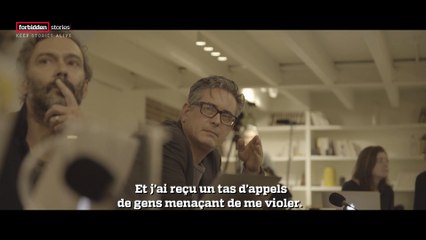 ​-Sandhya Ravishankar explique aux journalistes du projet Green Blood, réunis à Paris, les menaces qu'elle a reçues.