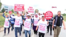 Bolu'dan Ankara'ya yürüyen işçilere Memur Sen'den destek