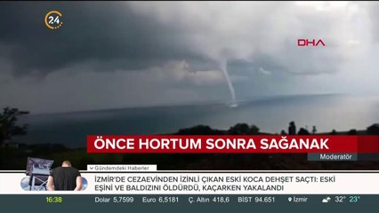 Şile'de denizde hortum çıktı