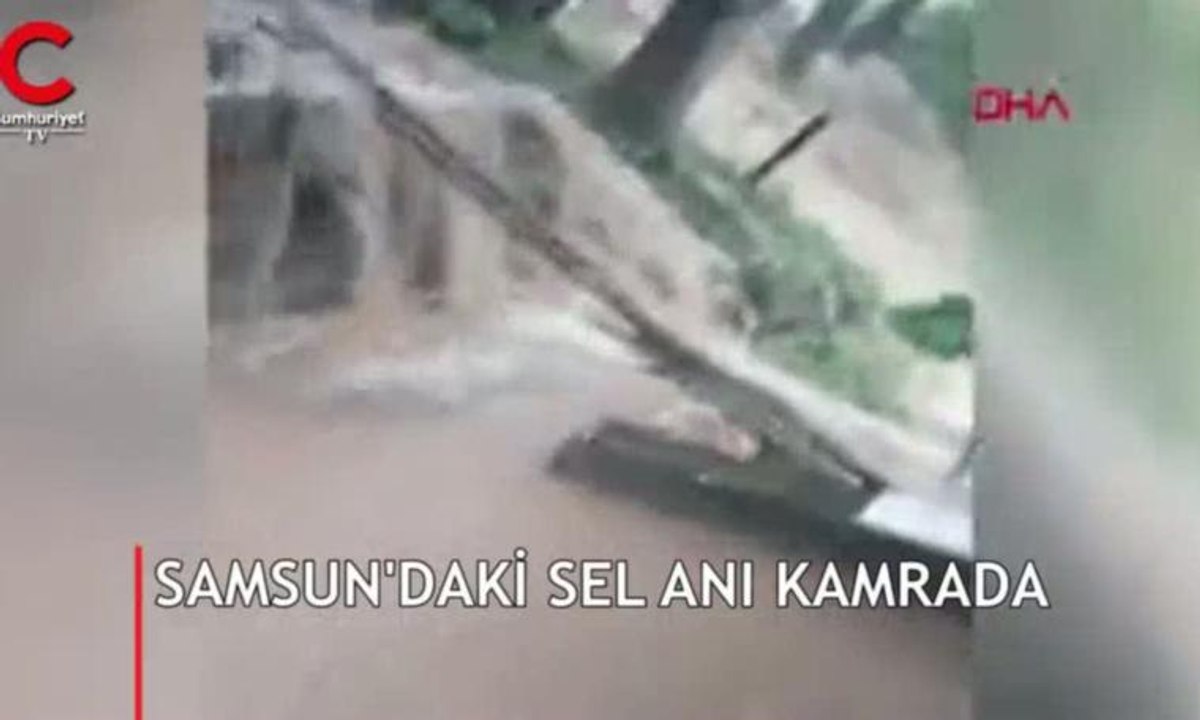 Samsun'daki sel anı kamerada