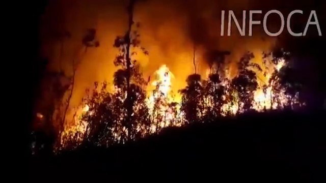 Movilizados más de 200 efectivos para luchar contra el incendio de Almonaster
