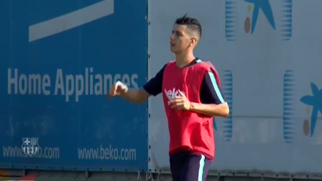 Nuevo entrenamiento de los cinco jugadores del Barça que no han viajado a Estados Unidos