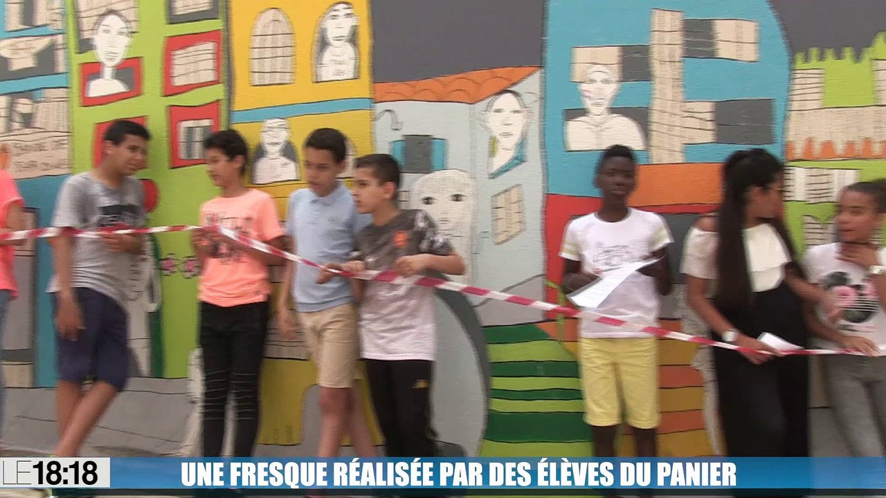 Au Panier une fresque réalisée par des élèves de l'école Notre-Dame de la Major