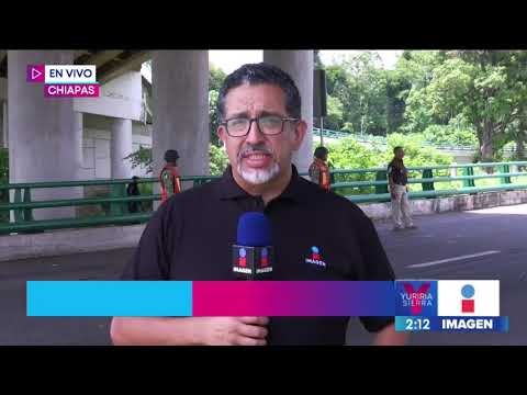 Elementos de la Guardia Nacional contienen a migrantes que intentaron escapar en Chiapas