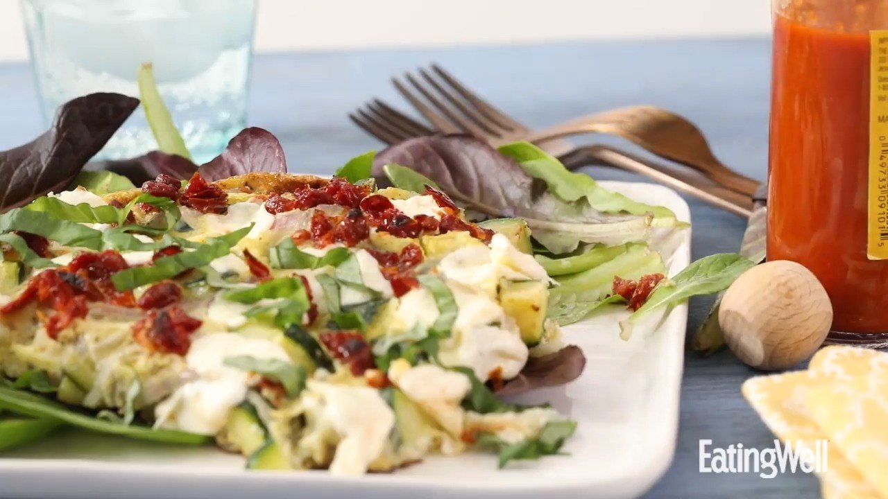 How to Make Mozzarella, Basil & Zucchini Frittata