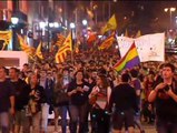 Multitudinaria protesta de estudiantes en Barcelona para apoyar la consulta soberanista