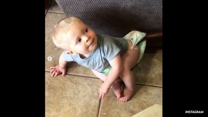 Joy-anna Duggar's Son Gideon Got His Diaper Stuck On A Reclining Chair And The Video Is Too Hilarious