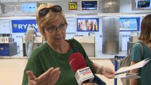 Afectados por huelga de Ryanair se quejan en aeropuerto de Madrid