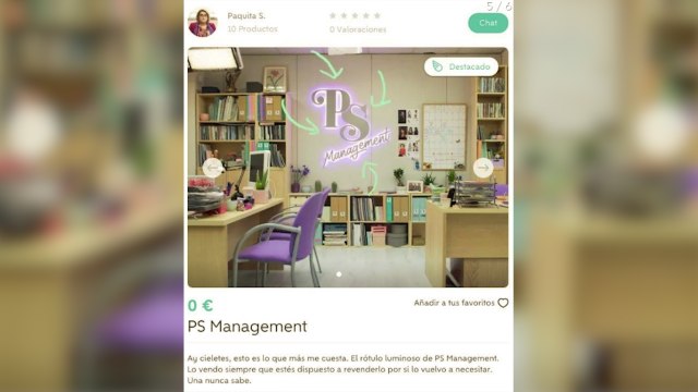 Paquita Salas se hace Wallapop y 'vende' artículos de su agencia