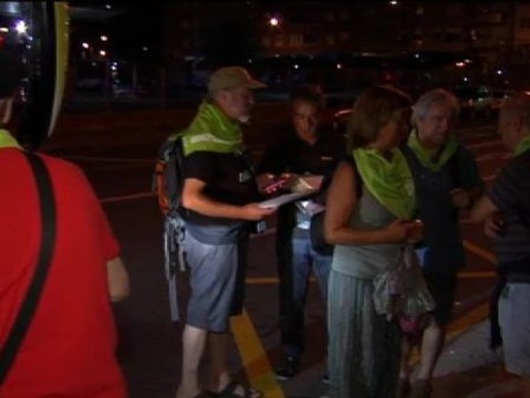Simpatizantes vascos, políticos y fuerzas sindicales participan en la Diada