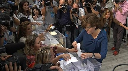 Santamaría vota para en la elección de la presidencia del PP