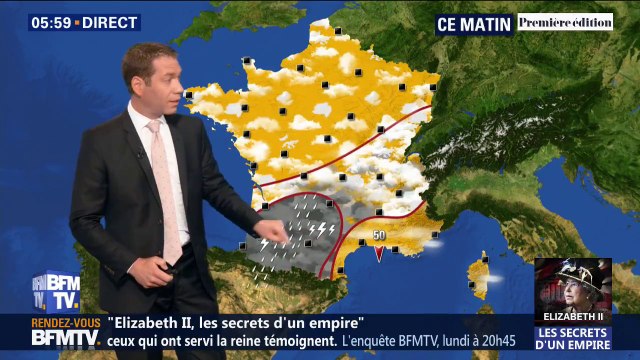 Météo: du beau temps sur la moitié nord et des orages sur la moitié sud de l'Hexagone
