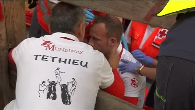 Cuatro trasladados al hospital en el cuarto encierro de sanfermines