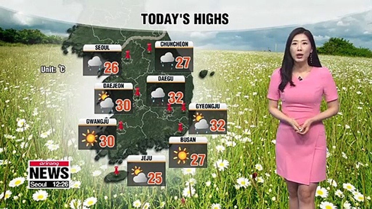 Rain in central areas, passing showers with hail in east 062119