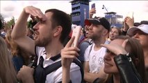 Baño de masas de la selección rusa en Moscú a pesar de haber sido eliminada
