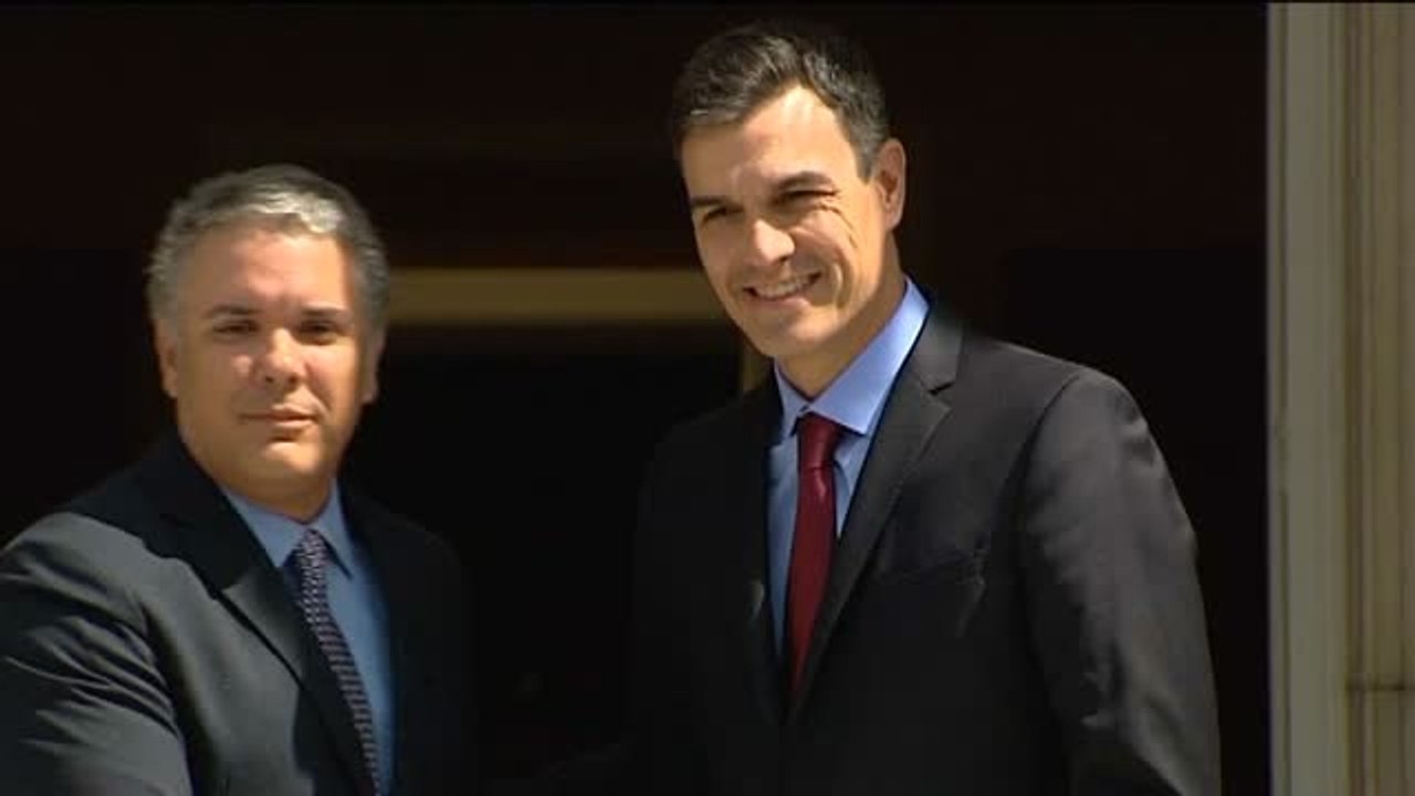 Pedro Sánchez recibe a Iván Duque, presidente e...
