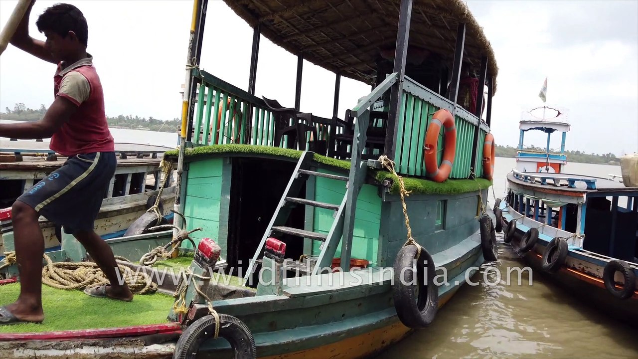 Private Boat ride in Sundarban, crossing the Datta River  to Backpackers Eco Village , Satjelia Island, West Bengal.