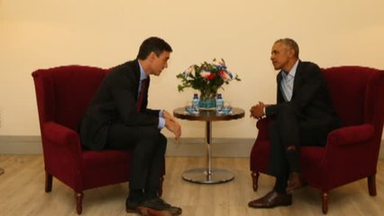Pedro Sánchez se reúne con Barack Obama en Madrid