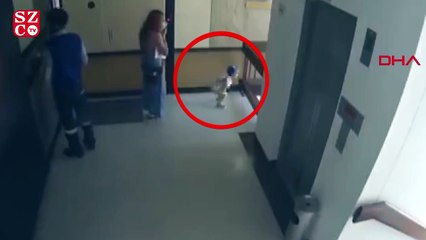 Annenin bebeğini kurtarma anı kamerada