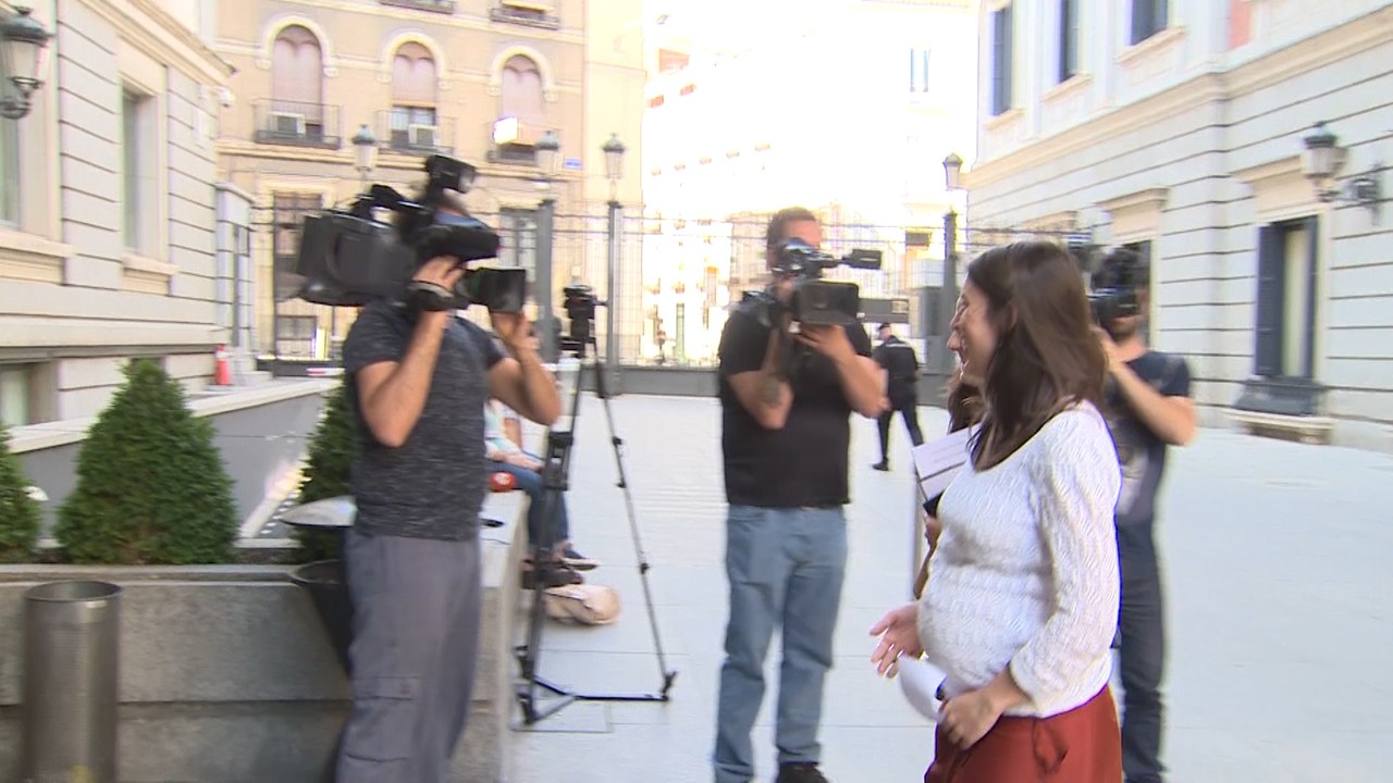 Irene Montero y Pablo Iglesias en el Congreso