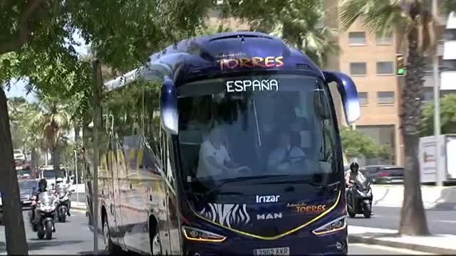 La selección española de baloncesto ya está en Málaga