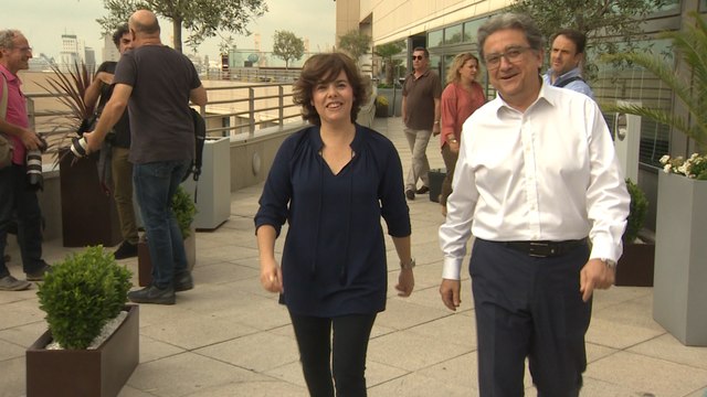 Sáenz de Santamaría en un acto en Barcelona