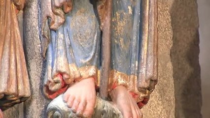 El Pórtico de la Gloria recupera el color tras 50.000 horas de restauración